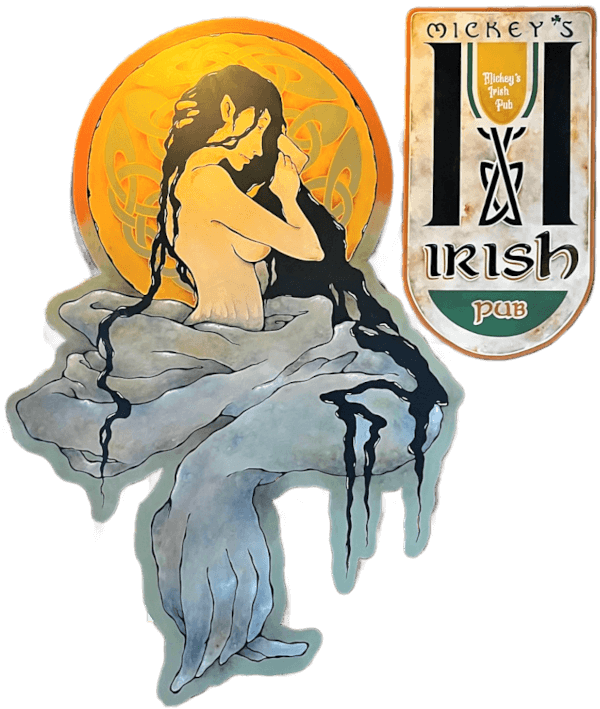 Mickey’s Irish Pub logo scroll