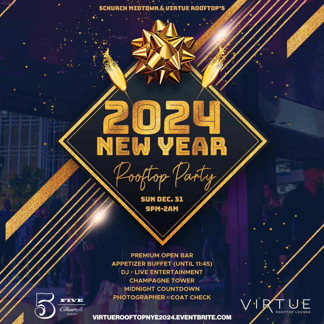 New Year Rooftop 2024 Flyer