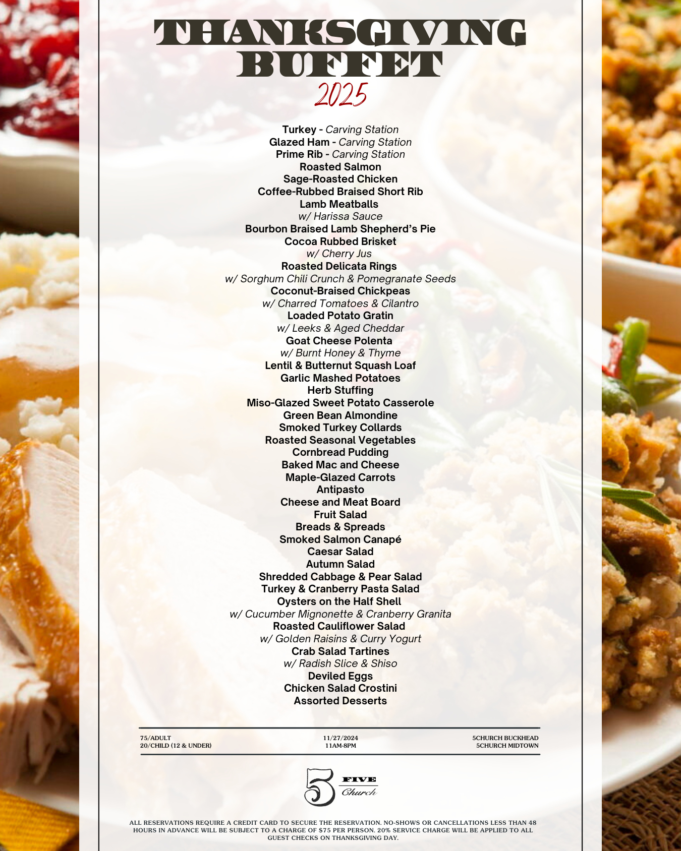Thanksgiving menu