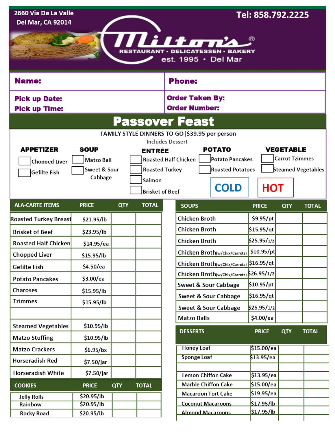 passover form