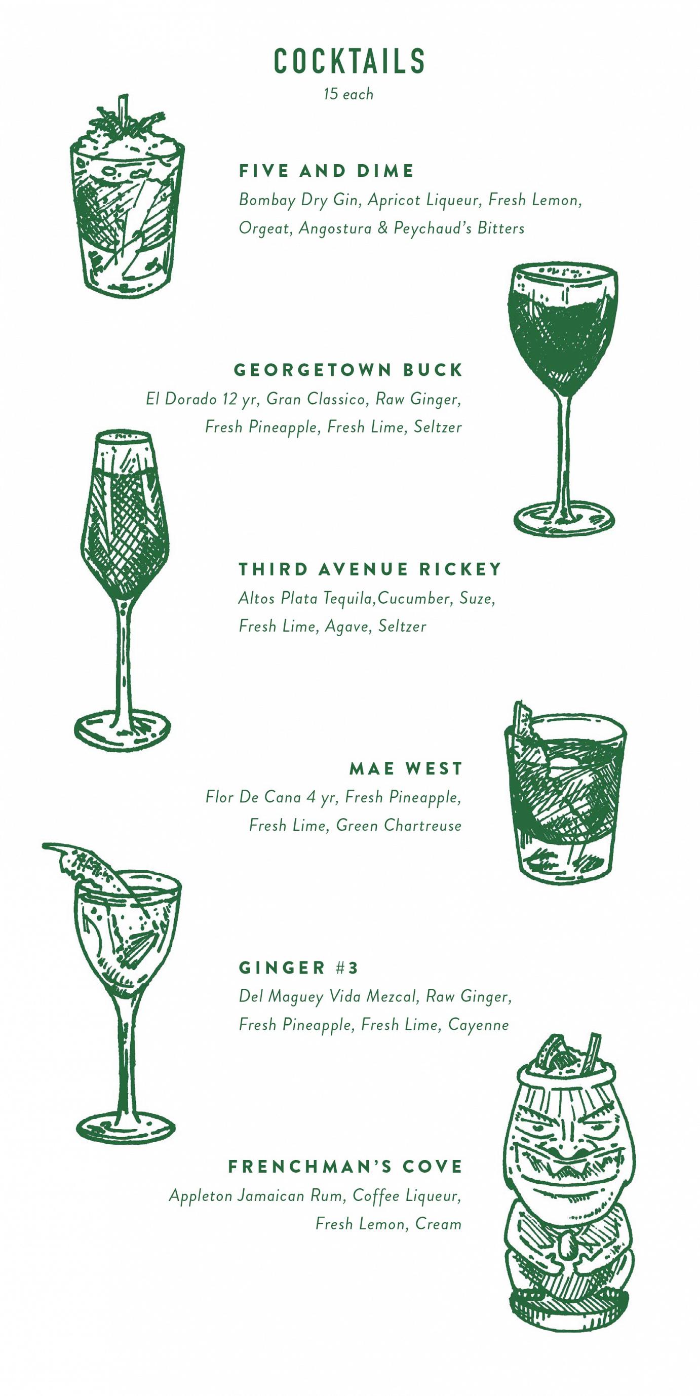 cocktails menu