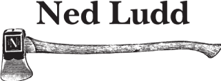 Ned Ludd logo scroll