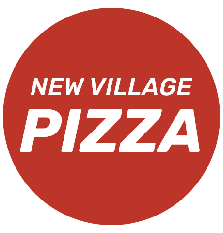 New Village Pizza logo scroll