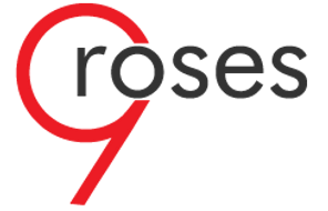 9 Roses logo scroll