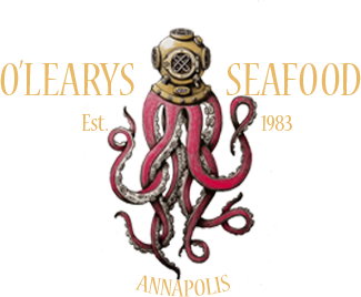 O'Learys Seafood logo scroll