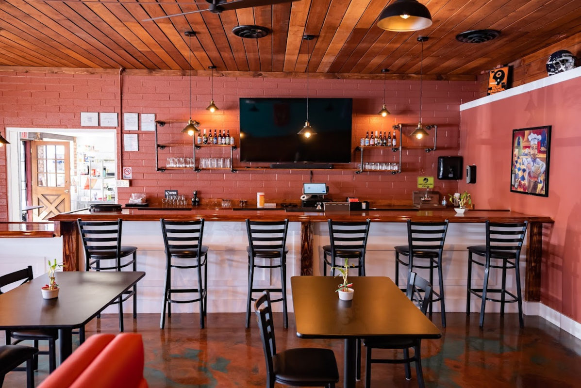 Bar area, restaurant interior