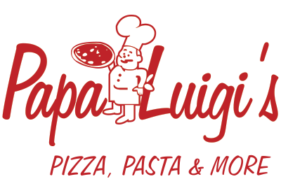 Papa Luigi's Pizza logo scroll