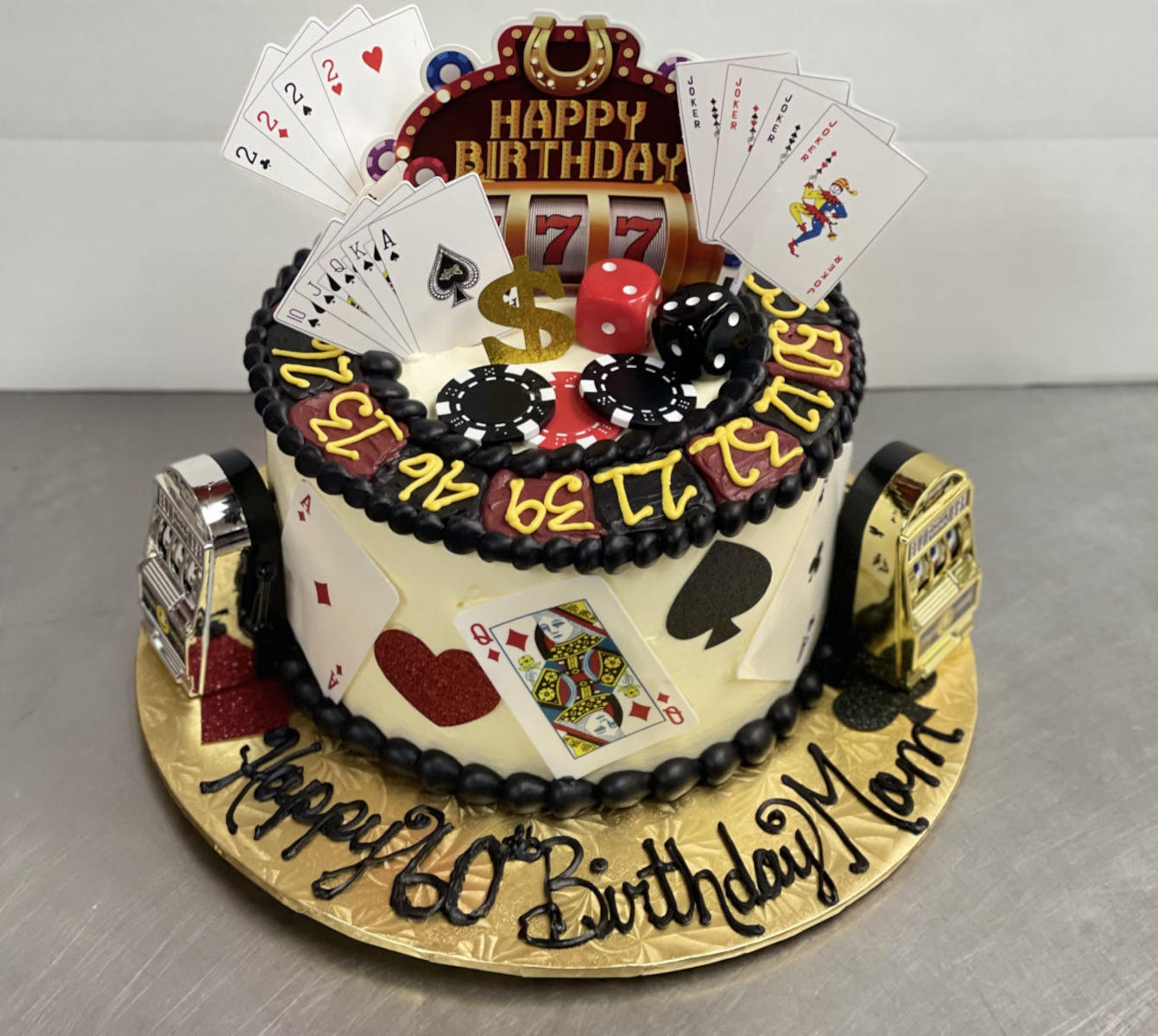 Birthday cake, casino motives