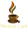 PerKup Cafe logo scroll