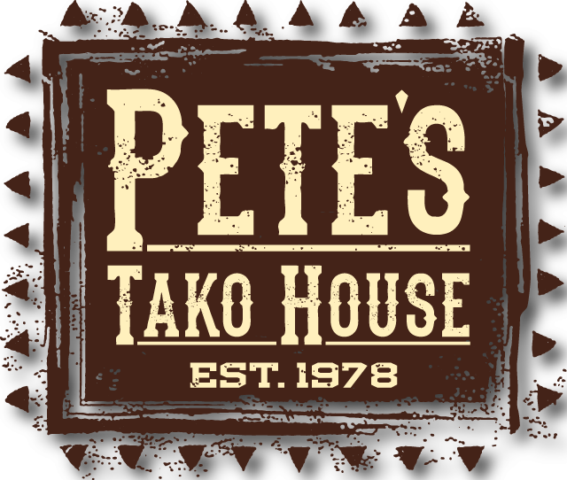 Pete's Tako House logo scroll
