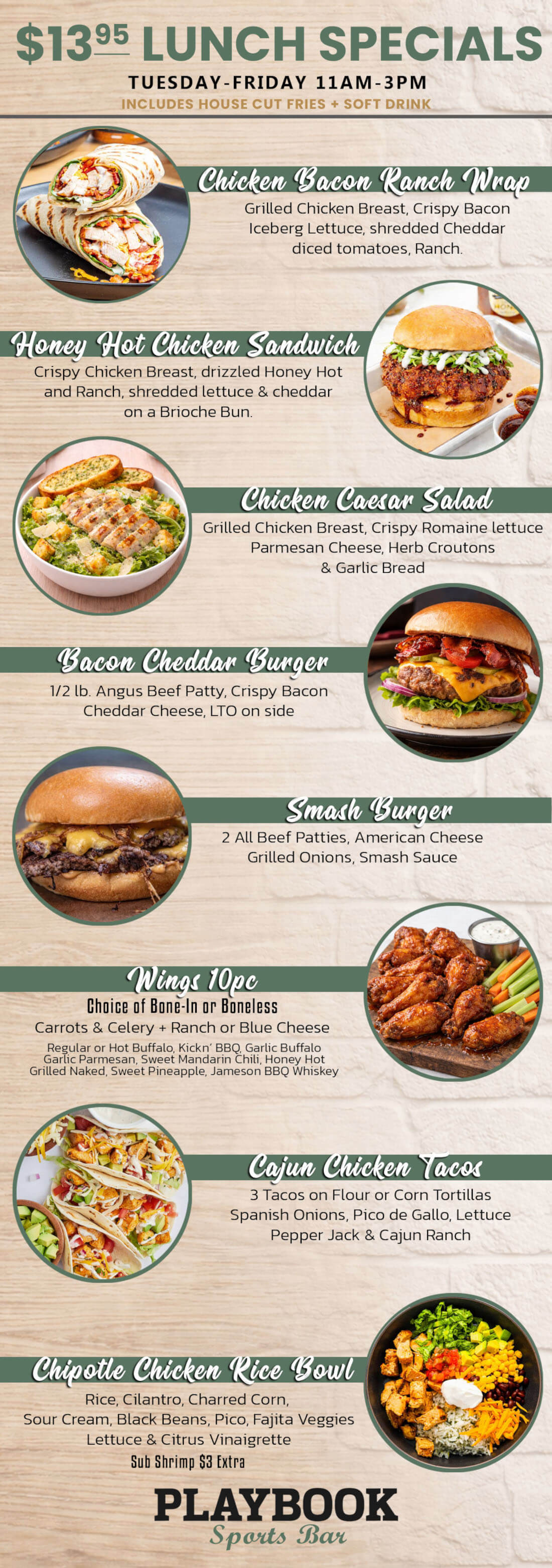 Happy Hour Lunch Specials