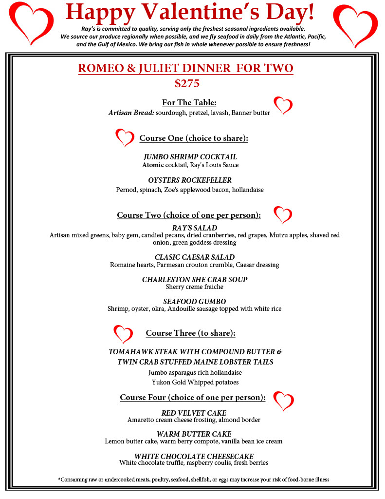 Valentine's Day menu 2