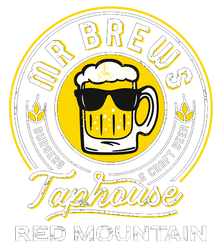 Mr Brews Taphouse - Red Mountain logo top