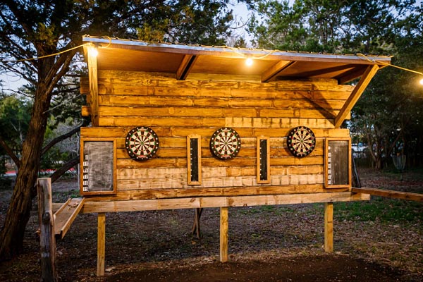 outdoor darts game setup