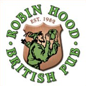 Robin Hood British Pub logo scroll