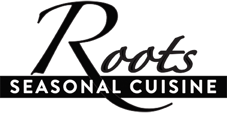 Roots. Seasonal Cuisine logo scroll