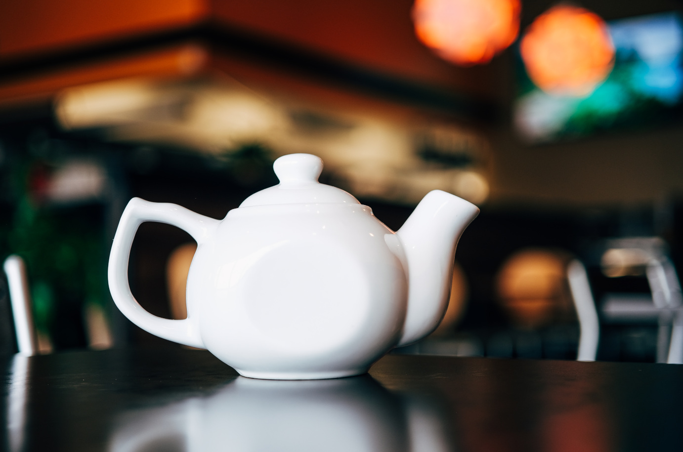 Interior, a tea pot on a table


    