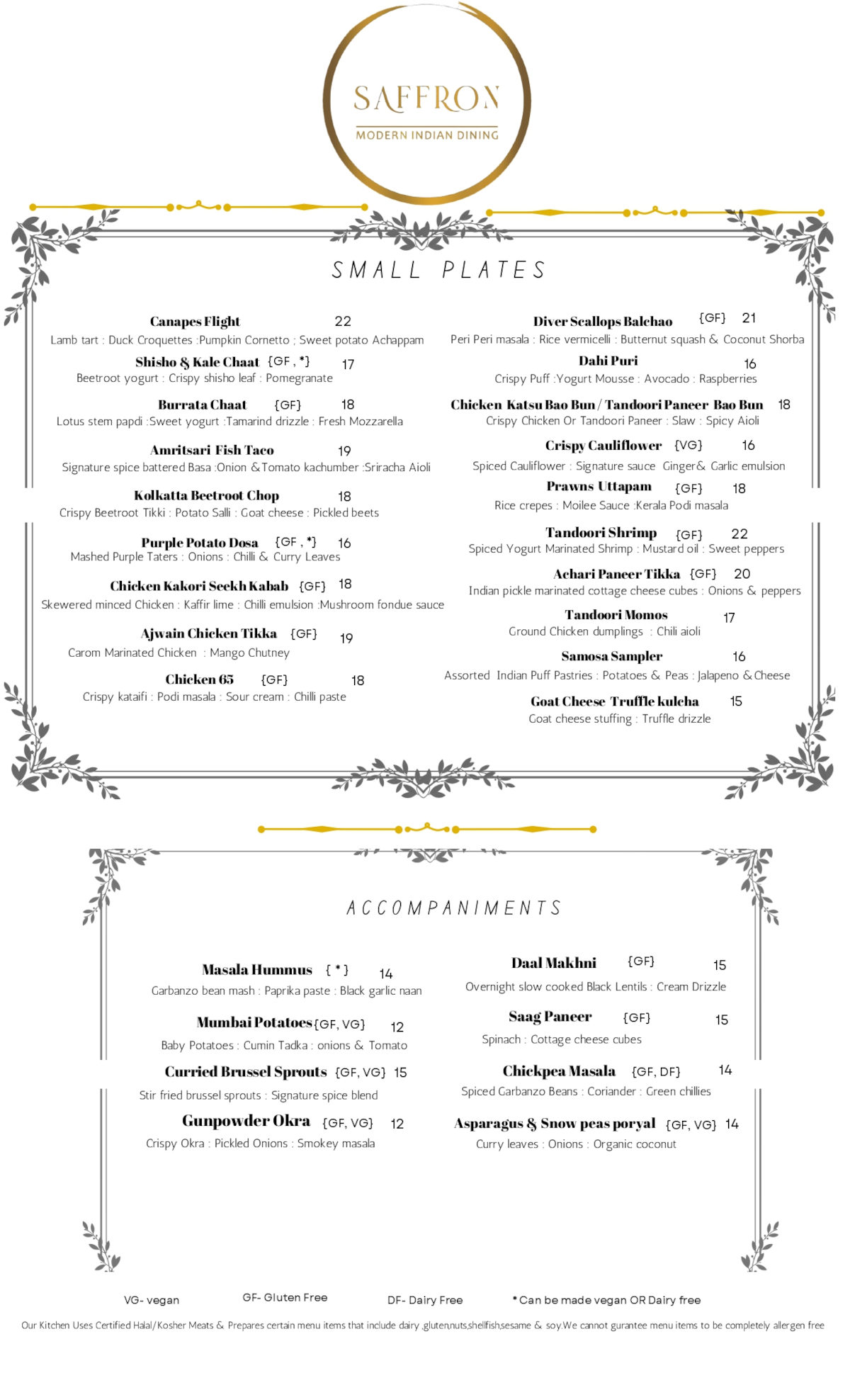 Menu page 1