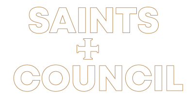 Saints + Council logo scroll