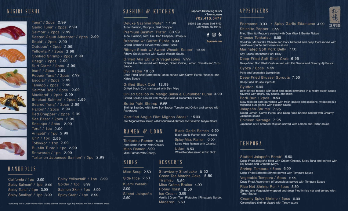 Sapporo menu page 2