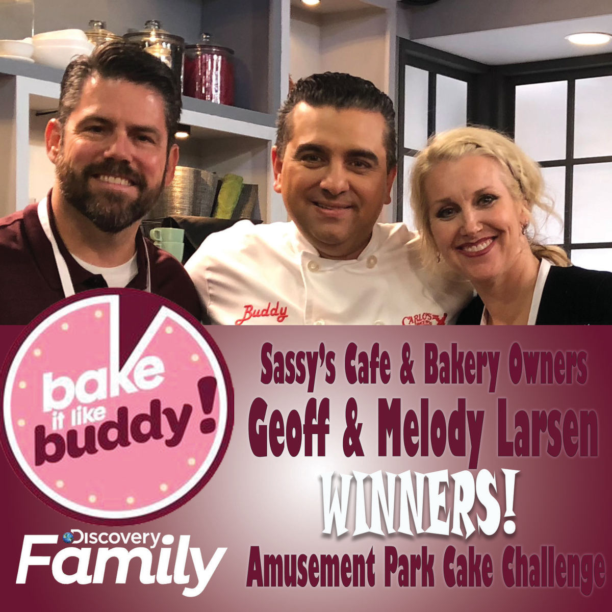 The Cake Boss Buddy with the owners
