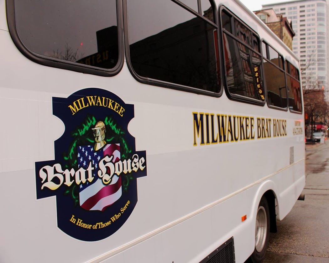 Close up photo of the Milwaukee Brat House buss