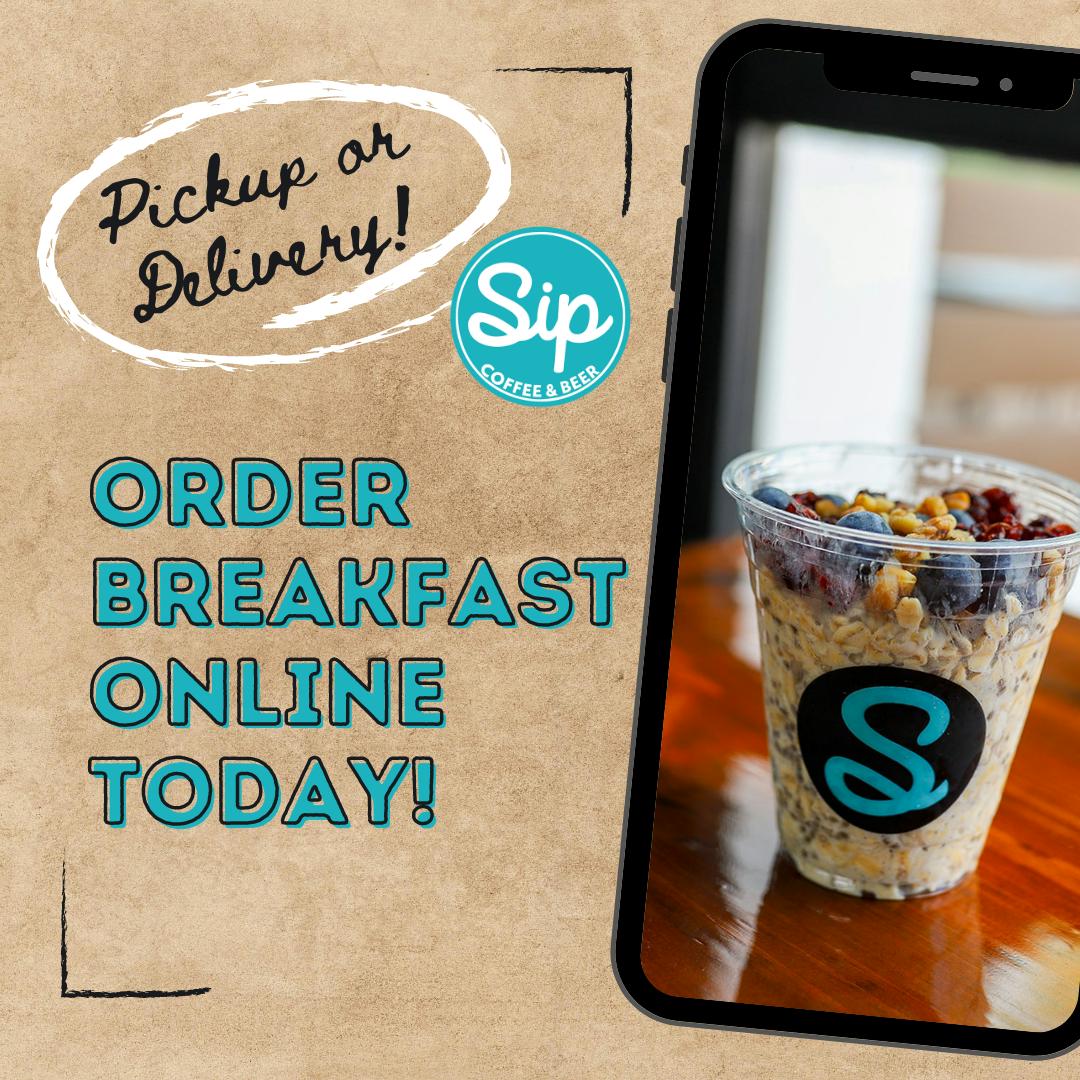 Order breakfast online today poster