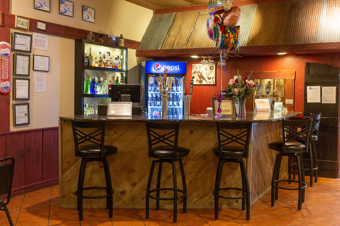 Interior, the bar with stools