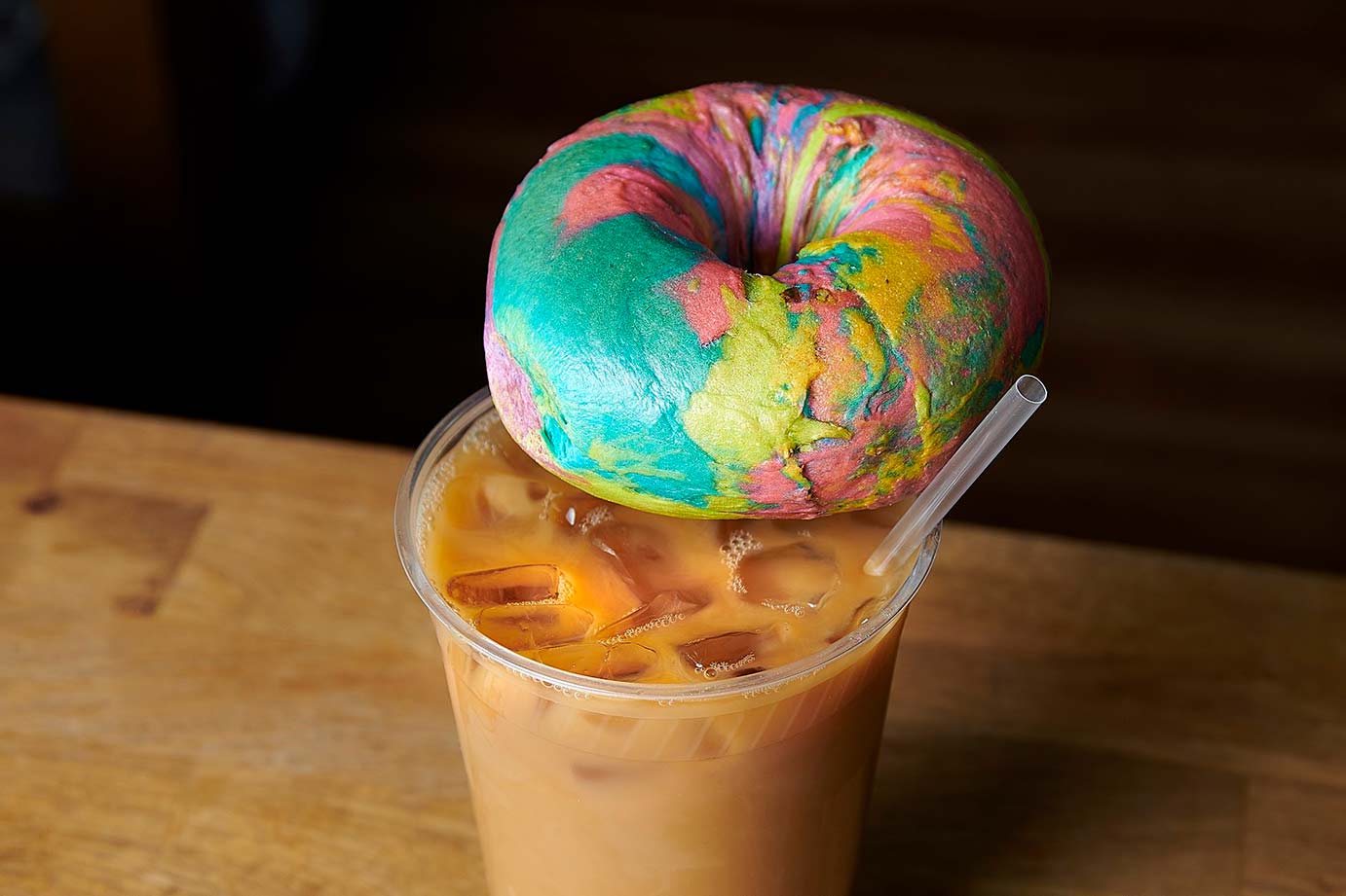 image of a donut with a coffee