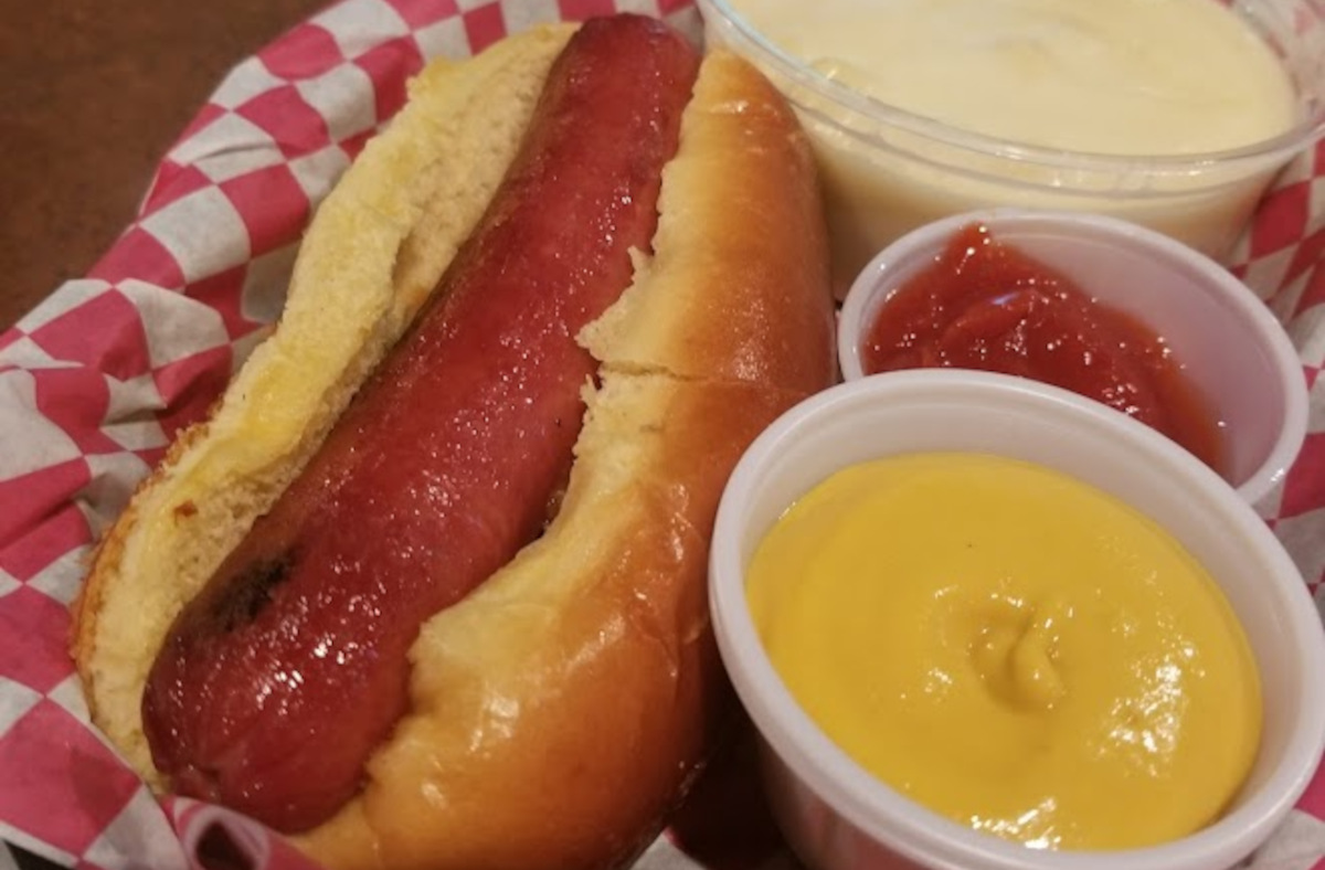 Hot dog served with dipping