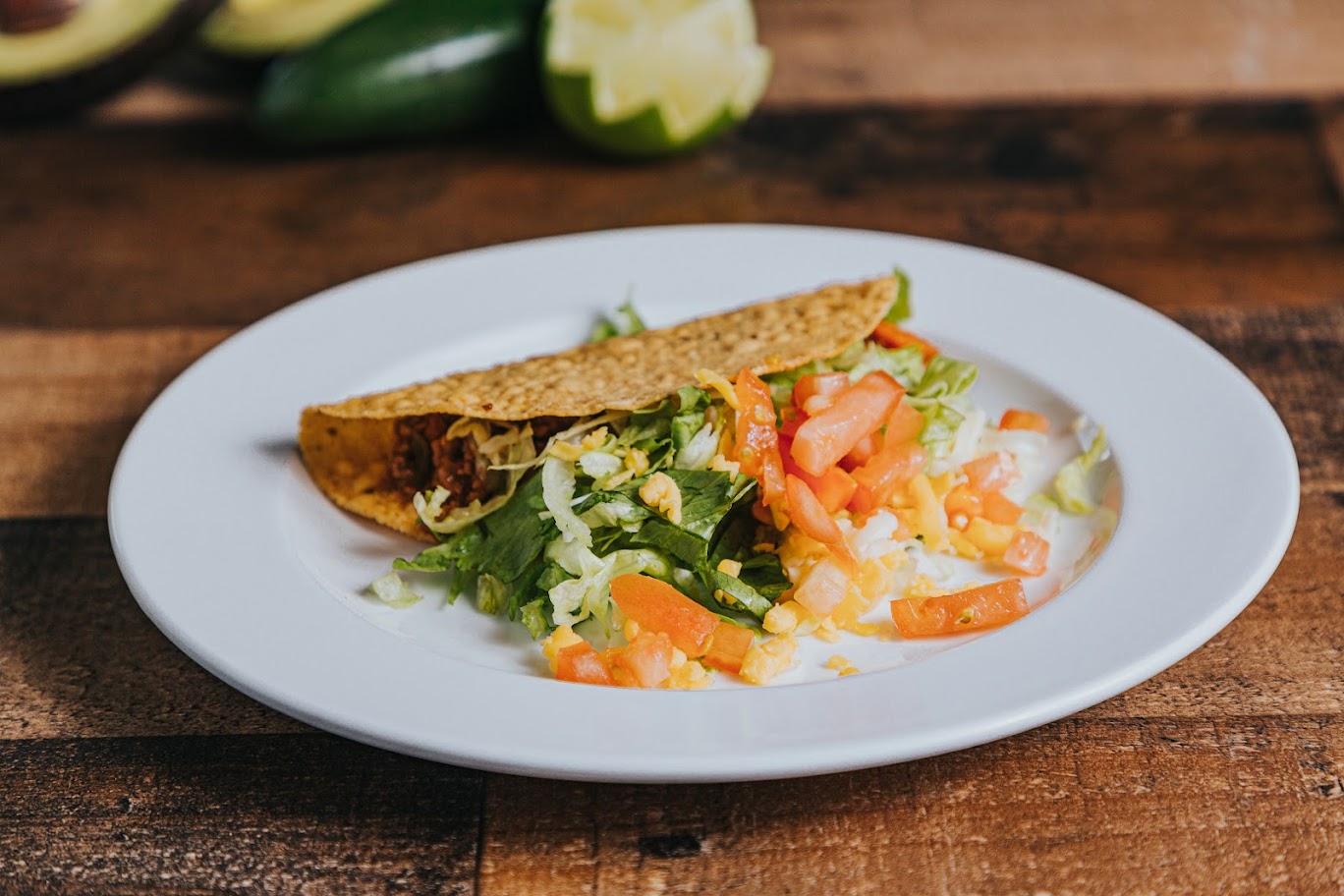 Snacks, meat and salad on the side