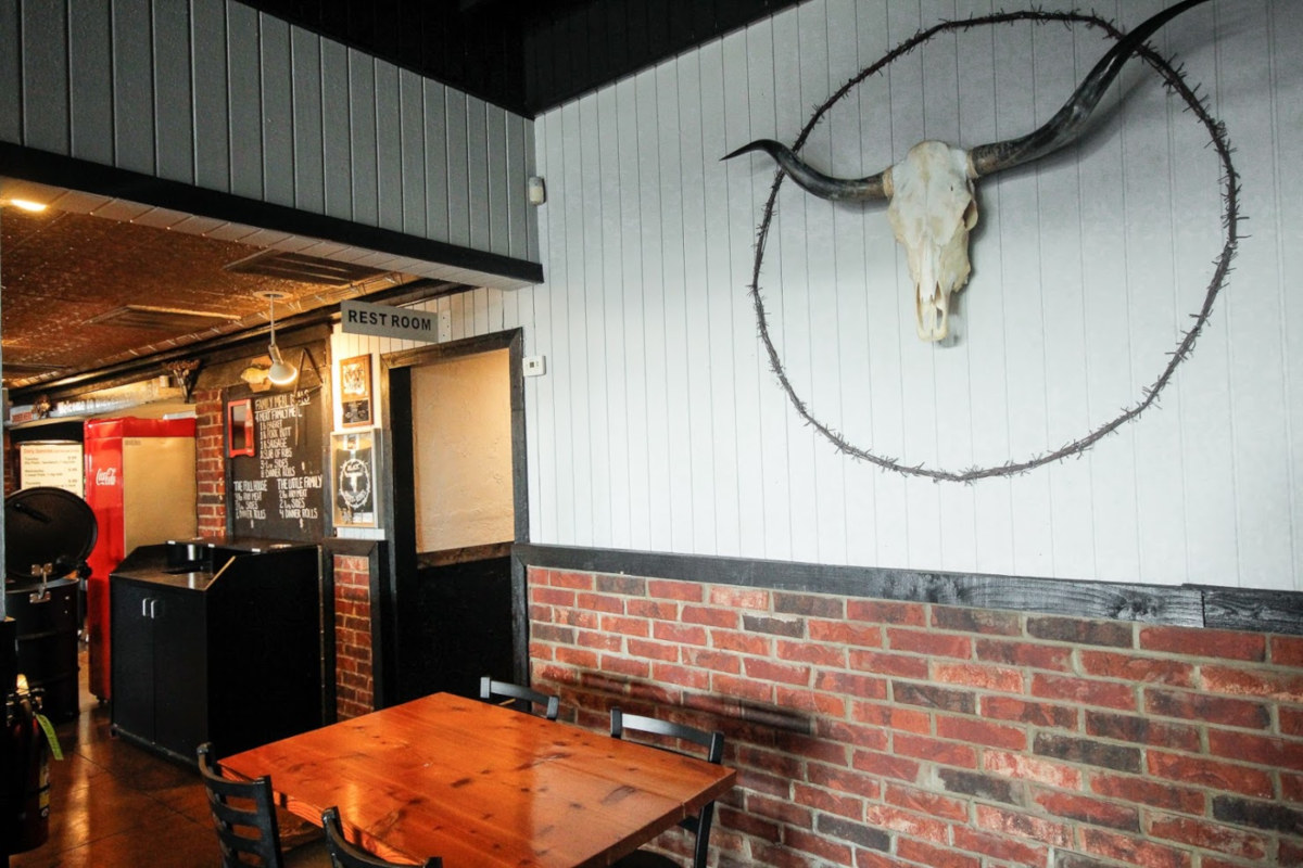 Restaurant interior, table for four, restaurant decorations