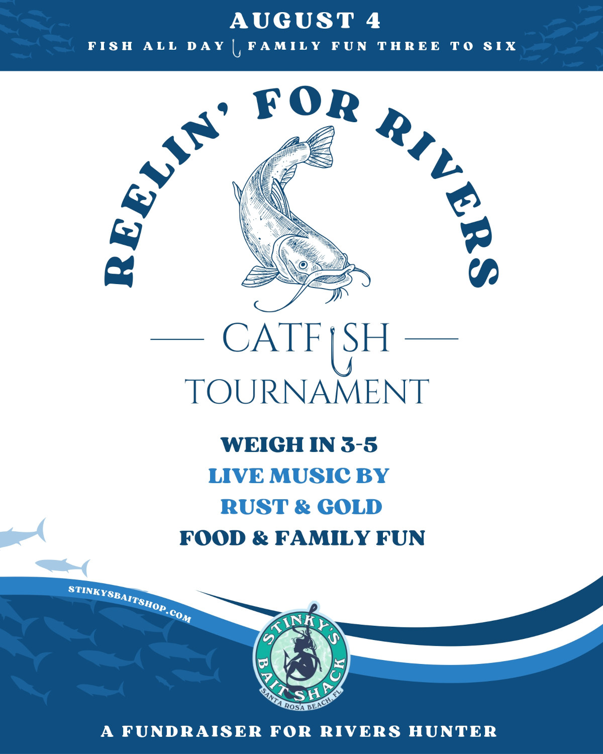 Reelin' for rivers on August 4 flyer