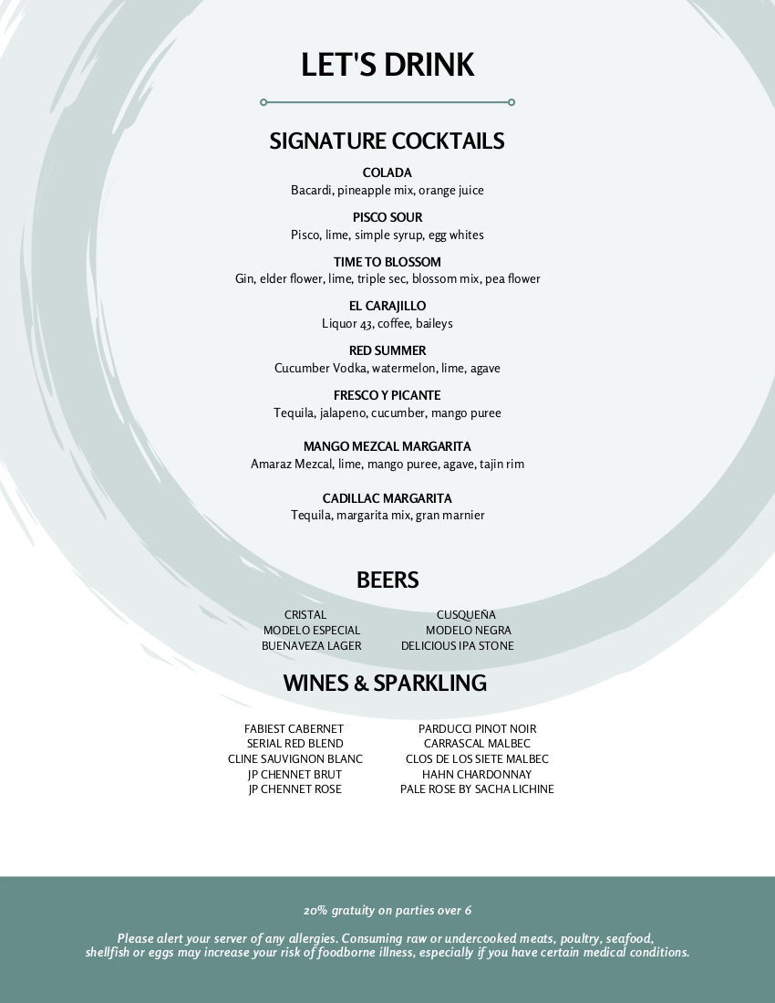 Suenos menu page 2