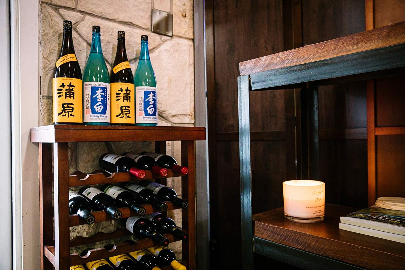 Wine bottle shelf