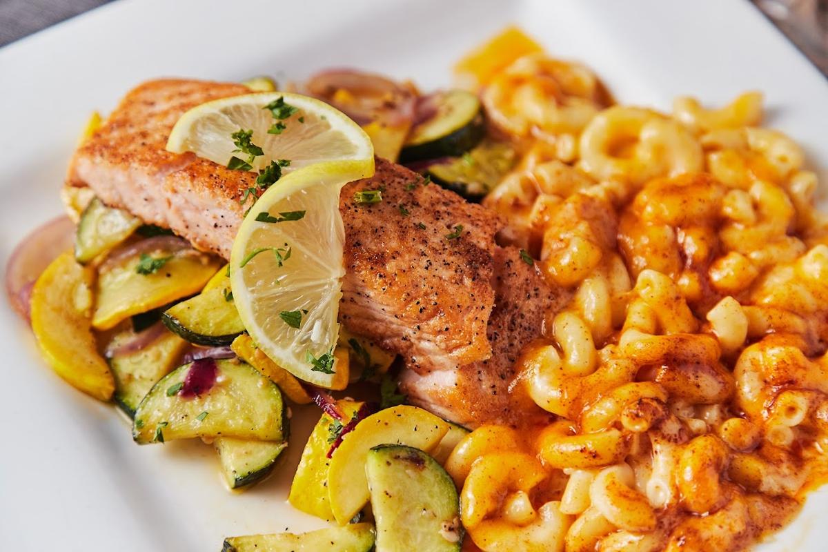 Salmon with beans