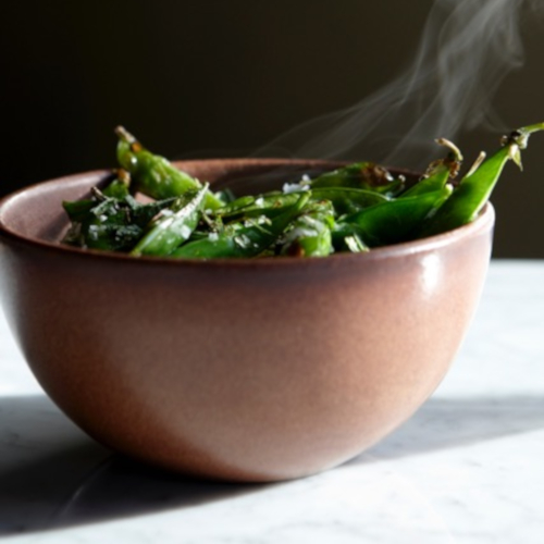 Steaming bowl of greens