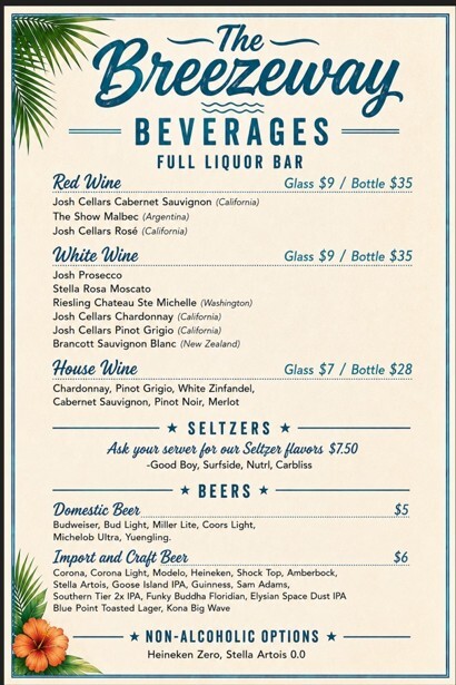 Breezeway Beverages menu