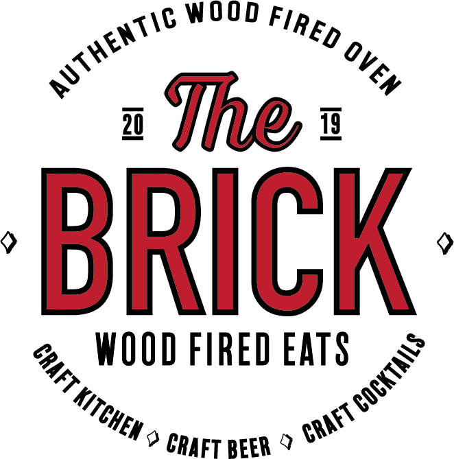 The Brick Wood Fired Eats logo scroll