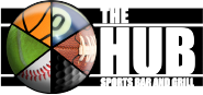 The HUB Sports Bar & Grill logo scroll