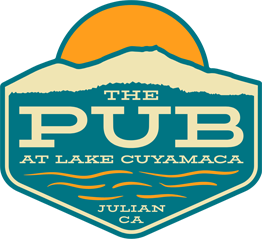 Pub at Lake Cuyamaca logo scroll - homepage link