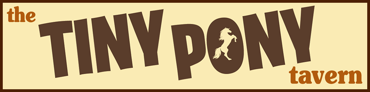 The Tiny Pony Tavern logo scroll