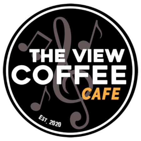 The View Coffee Cafe logo scroll