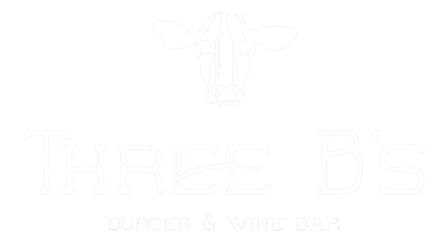 Three B's Burger & Wine Bar logo scroll