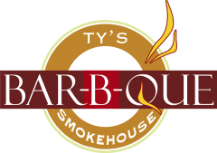 Ty's Smokehouse logo scroll