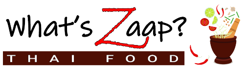 What's Zaap? Thai Food logo scroll