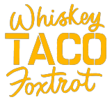 Whiskey Taco Foxtrot logo scroll