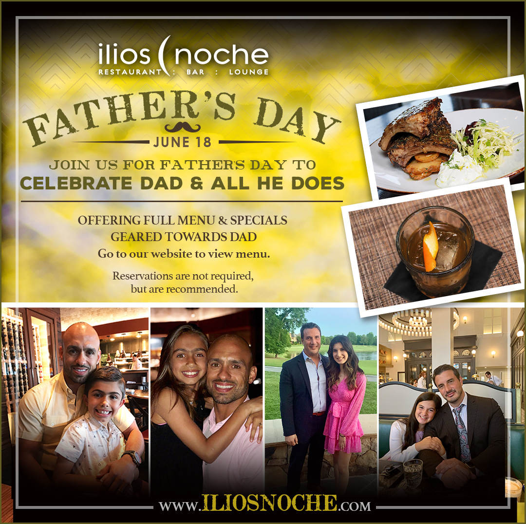 Father's Day flyer for Ilios Noche restaurant