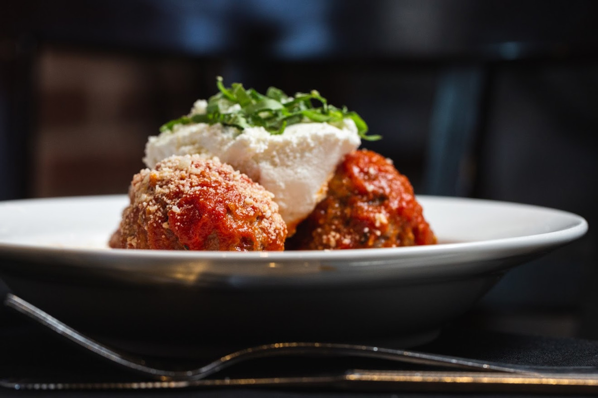 Meatballs with tomato sauce and decoratiosn