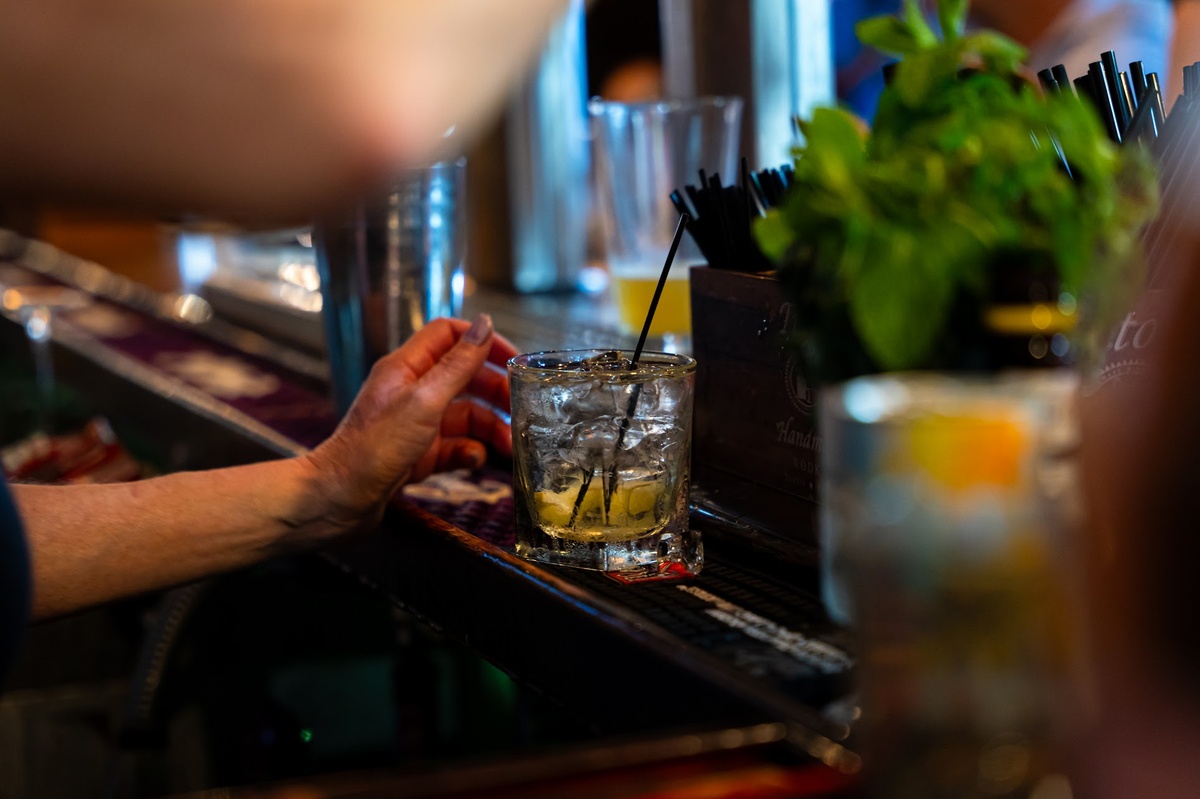 Bartender making cockatil